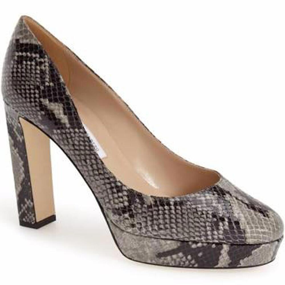 Diane von Furstenberg DVF Michelle Leather Snake Embossed Platform Heel Pumps
